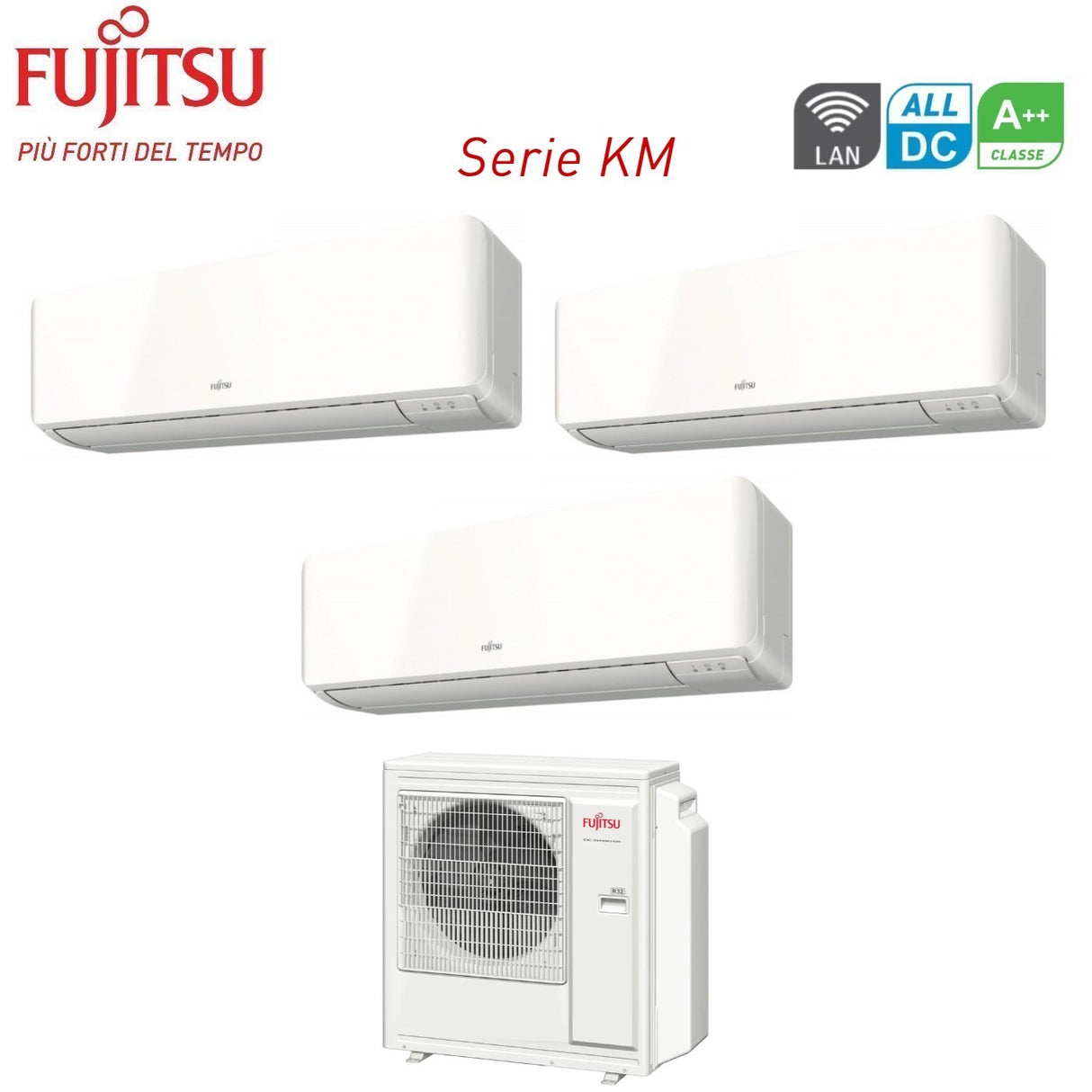 climatizzatore condizionatore fujitsu trial split inverter serie km 9_9_18 con aoyg30kbta4 r 32 wi fi optional 9000_9000_18000 novita