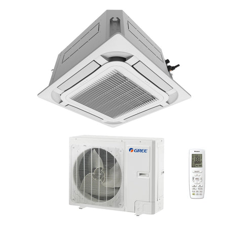 climatizzatore condizionatore gree a cassetta a 8 vie 36000 btu gud100t a t r 32 wi fi optional trifase con telecomando e pannello incluso novita