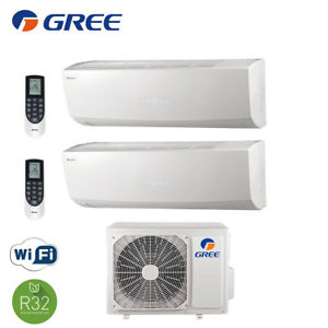 climatizzatore condizionatore gree dual split inverter serie lomo 12_12 con gwhd18nk6ko wi fi r 32 12000_12000 new 2018