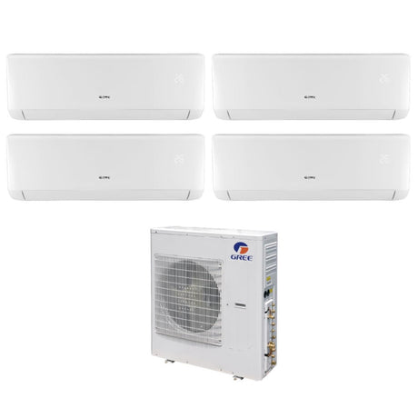 climatizzatore condizionatore gree quadri split inverter serie bora 9_12_12_12 con gwhd36nk6lo r 32 9000_12000_12000_12000
