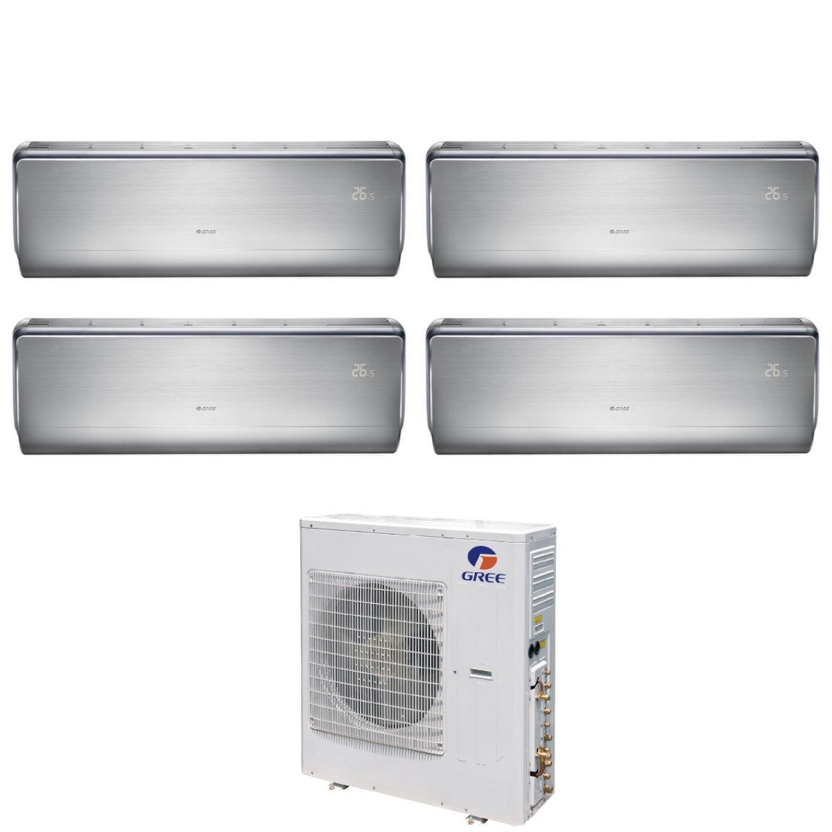 climatizzatore condizionatore gree quadri split inverter serie u crown 9_9_12_12 con gwhd 36 nk6lo r 32 wi fi integrato 9000_9000_12000_12000