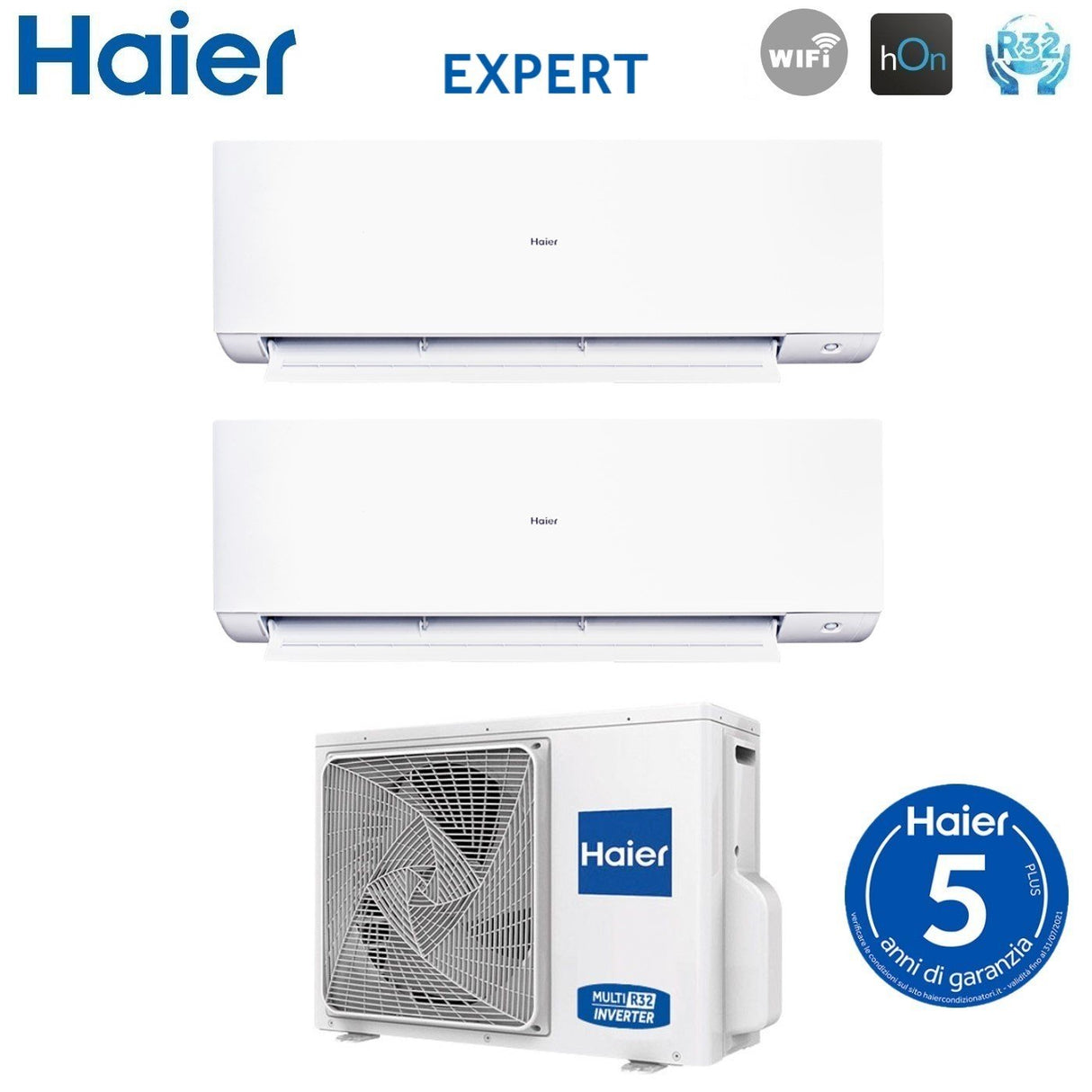 climatizzatore condizionatore haier dual split inverter serie expert 9_15 con 2u50s2sm1fa 3 r 32 wi fi integrato 9000_15000 32000
