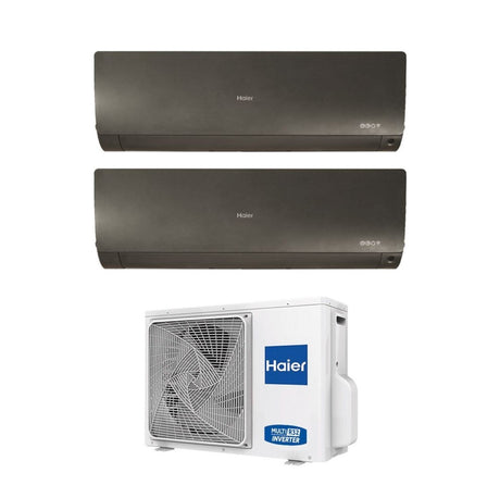 climatizzatore condizionatore haier dual split inverter serie flexis black 7 7 con 2u40s2sm1fa r 32 wi fi integrato colore nero 7000 7000