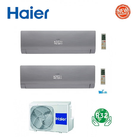 climatizzatore condizionatore haier dual split inverter serie nebula green grey 9_9 con 2u40s2sc1fa r 32 wi fi classe a__ 9000_9000