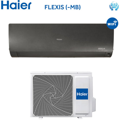 climatizzatore condizionatore haier inverter serie flexis mw 12000 btu r 32 black as35s2sf1fa mb nero wi fi a___