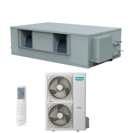climatizzatore condizionatore hisense canalizzato canalizzabile hsp inverter 85000 btu aud250ux4rph8 trifase r 32 wi fi optional con comando a filo e telecomando di serie