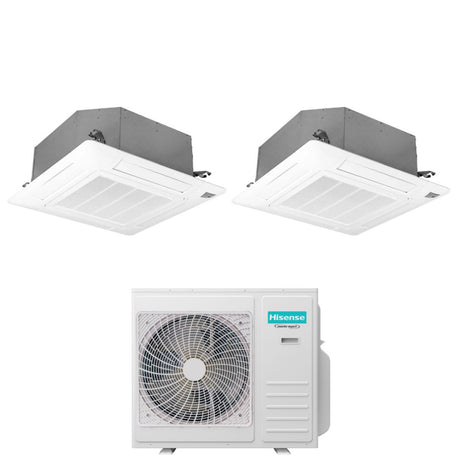 climatizzatore condizionatore hisense dual split a cassetta 12_18 con 4amw105u4raa r 32 12000_18000