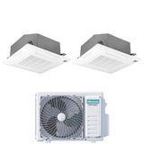 climatizzatore condizionatore hisense dual split inverter a cassetta 9+12 con 2amw52u4rxc r 32 wi fi optional 9000+12000 con telecomando e pannello incluso