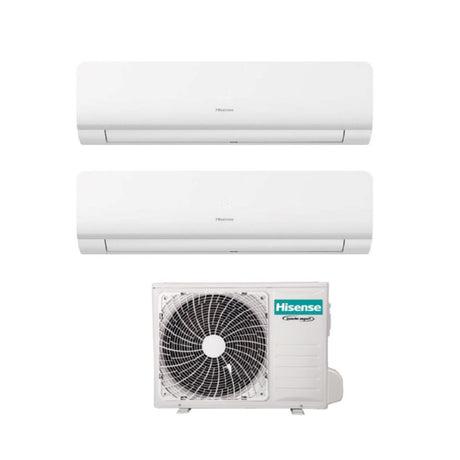 climatizzatore condizionatore hisense dual split inverter serie new energy 7_9 con 2amw42u4rra r 32 wi fi integrato 9000_9000 novita 6528