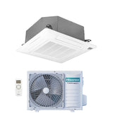 climatizzatore condizionatore hisense inverter a cassetta serie turbo 9000 btu act26ur4rcc8 _ auw26u4rs8 r 32 wi fi optional classe a__ a_ con telecomando e pannello incluso