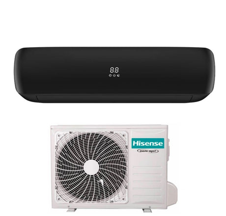 climatizzatore condizionatore hisense inverter serie apple pro black 12000 btu tgve120bg r 32 wi fi integrato classe a__ a_ colore nero