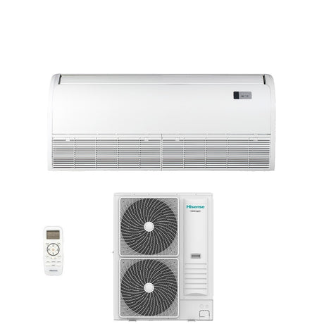 climatizzatore condizionatore hisense inverter soffitto pavimento serie turbo 42000 btu auv125ur4rc8 _ auw125u6rn8 r 32 wi fi optional con telecomando di serie incluso