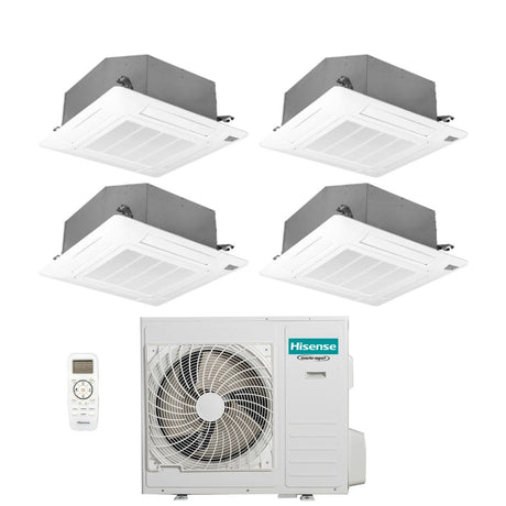 climatizzatore condizionatore hisense quadri split a cassetta 9_9_9_12 con 4amw105u4raa r 32 9000_9000_9000_12000 con telecomando e pannello incluso 8585