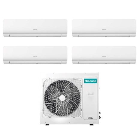 climatizzatore condizionatore hisense quadri split inverter serie new energy 9_9_9_12 con 4amw81u4raa r 32 wi fi integrato 9000_9000_9000_12000 novita
