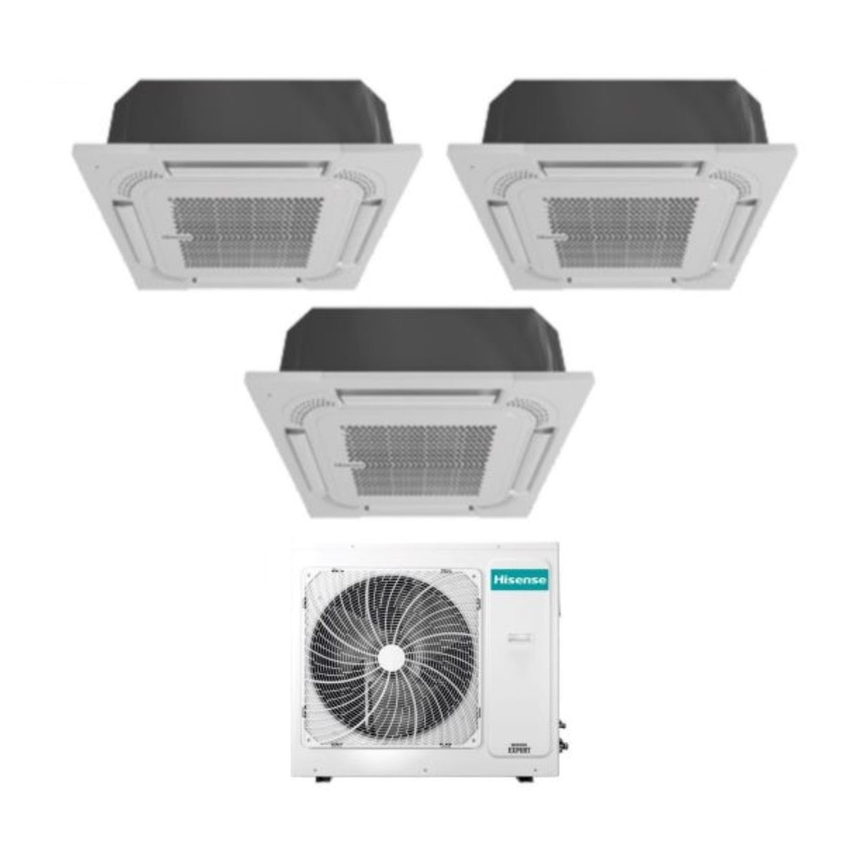 climatizzatore condizionatore hisense trial split a cassetta 12_12_18 con 4amw105u4raa r 32 12000_12000_18000