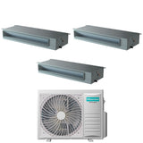 climatizzatore condizionatore hisense trial split inverter canalizzato canalizzabile 9+9+12 con 3amw52u4rja r 32 wi fi optional 9000+9000+12000 con telecomando di serie e cablato incluso