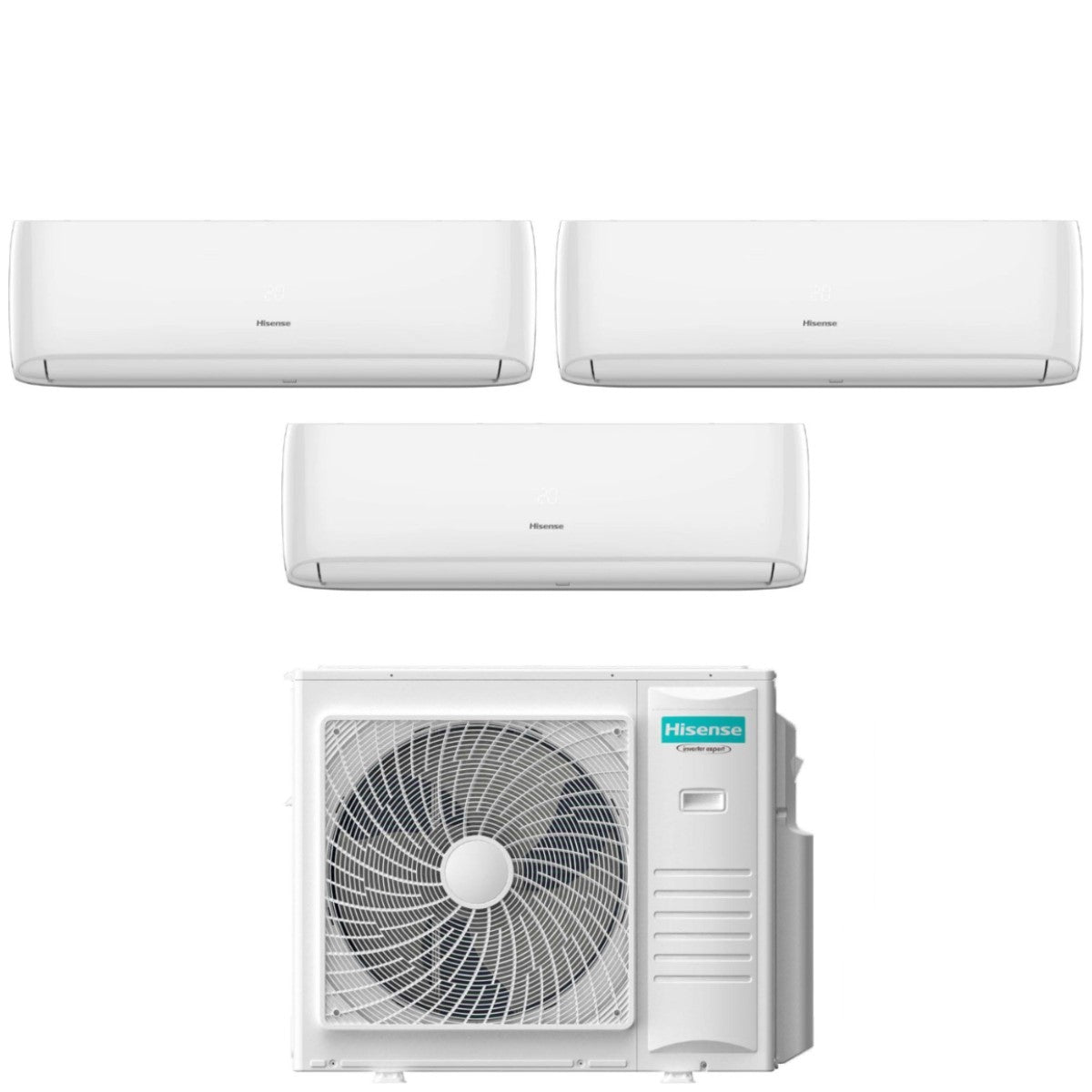 climatizzatore condizionatore hisense trial split inverter serie hi comfort 7+18+18 con 4amw105u4raa r 32 wi fi integrato 7000+18000+18000
