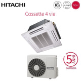 climatizzatore condizionatore hitachi a cassetta 4 vie inverter 18000 btu rai 50rpe r 32 wi fi optional con griglia inclusa novita