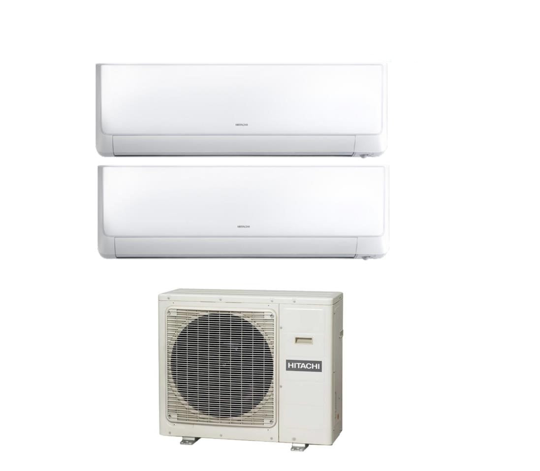 climatizzatore condizionatore hitachi dual split inverter r 32 akebono serie e 7_7 con ram 40np2e wi fi optional 7000_7000 btu