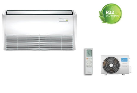 climatizzatore condizionatore inverter midea soffitto pavimento 24000 btu mue 24hrfnx r 32 a__ completo di comando novita