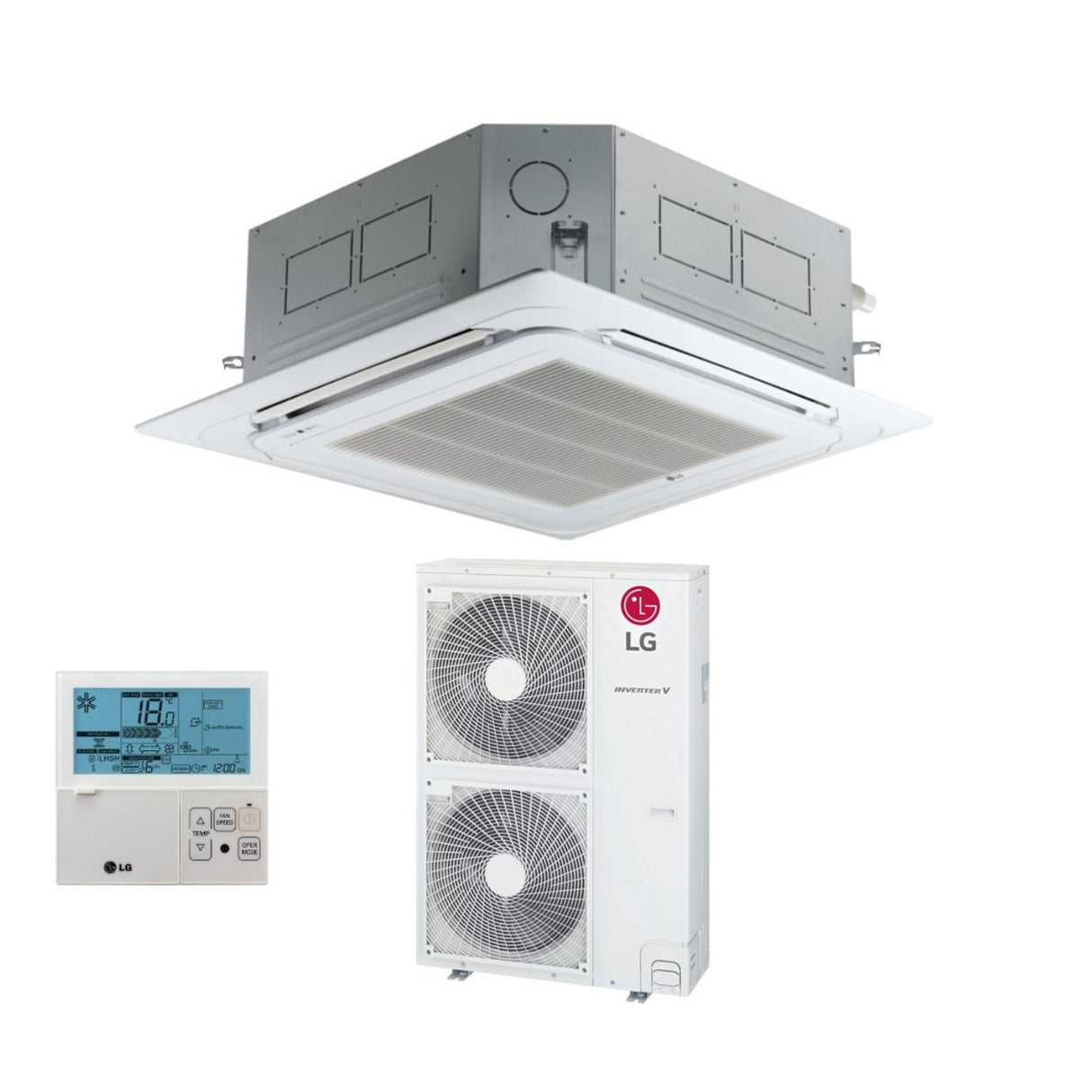 climatizzatore condizionatore lg cassetta a 4 vie inverter 48000 btu ut48f r 32 wi fi optional con comando a filo e pannello incluso novita