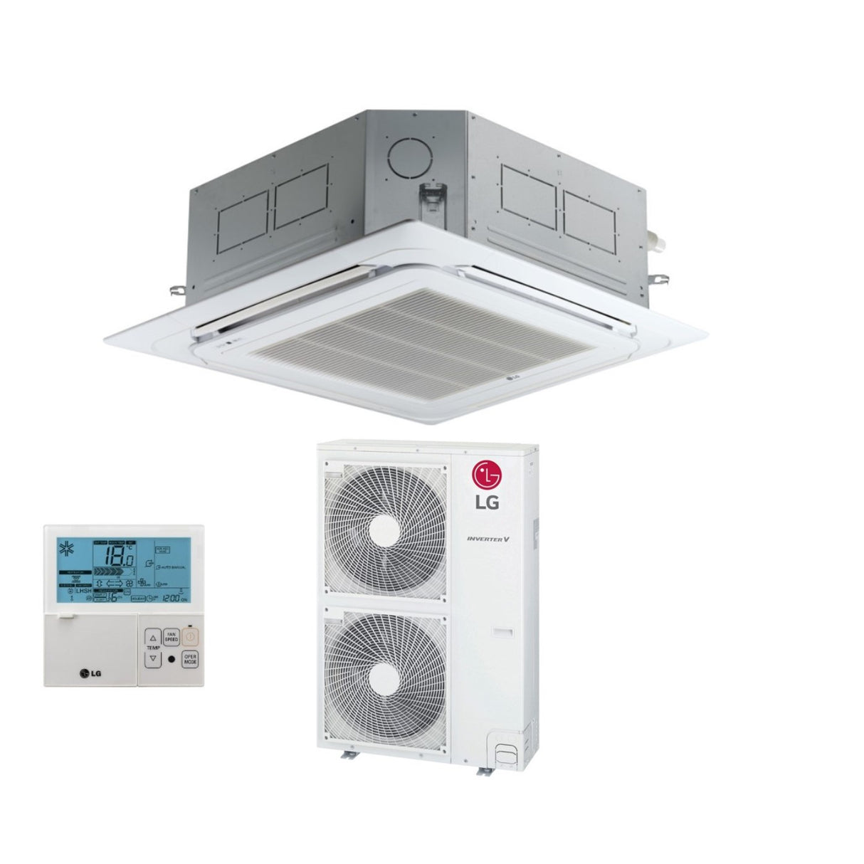 climatizzatore condizionatore lg cassetta a 4 vie inverter 60000 btu ct60f r 32 wi fi optional con comando a filo e pannello incluso novita