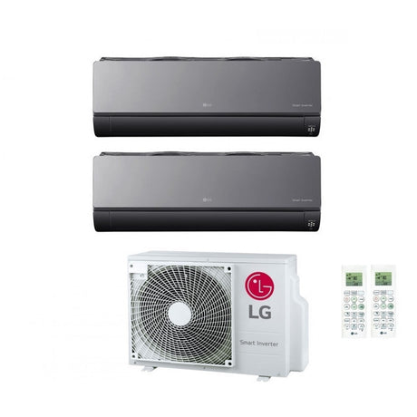 climatizzatore condizionatore lg dual split inverter serie artcool 9_9 con mu2r15 ul0 r 32 9000_9000 wi fi integrato