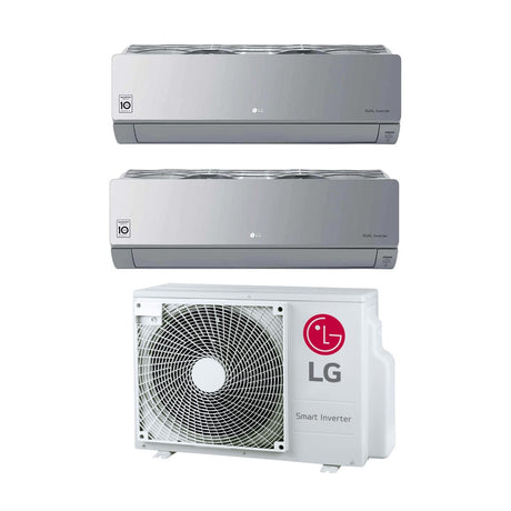 climatizzatore condizionatore lg dual split inverter serie artcool mirror silver grigio 12_12 con mu2r17 ul0 r 32 12000_12000 wi fi integrato 8703