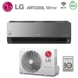 climatizzatore condizionatore lg inverter artcool mirror 9000 btu ac09bk + ac09bq r 32 wi fi integrato classe a++ a+