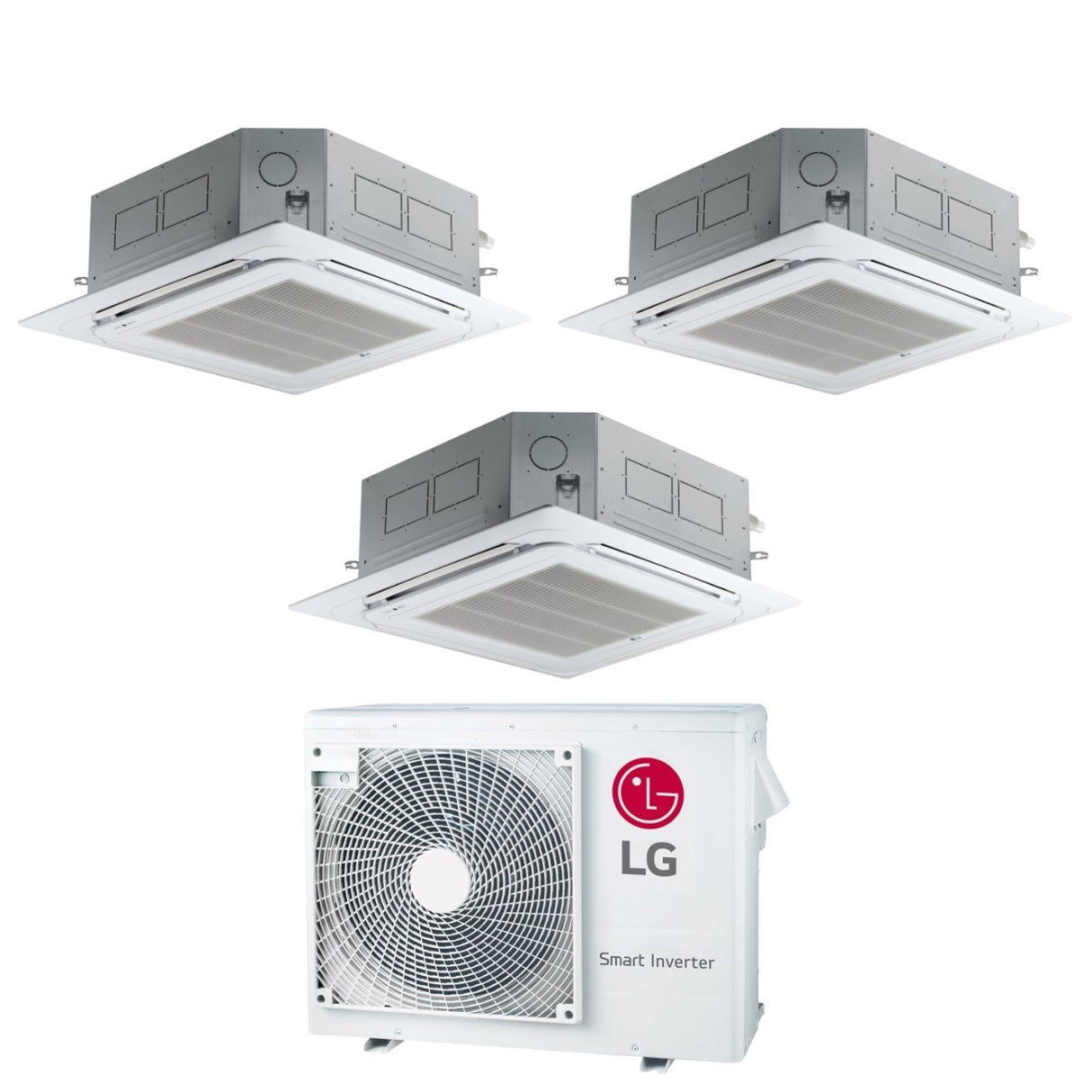 climatizzatore condizionatore lg trial split inverter a cassetta 12_12_12 con mu3r21 r 32 wi fi optional 12000_12000_12000 con griglia inclusa