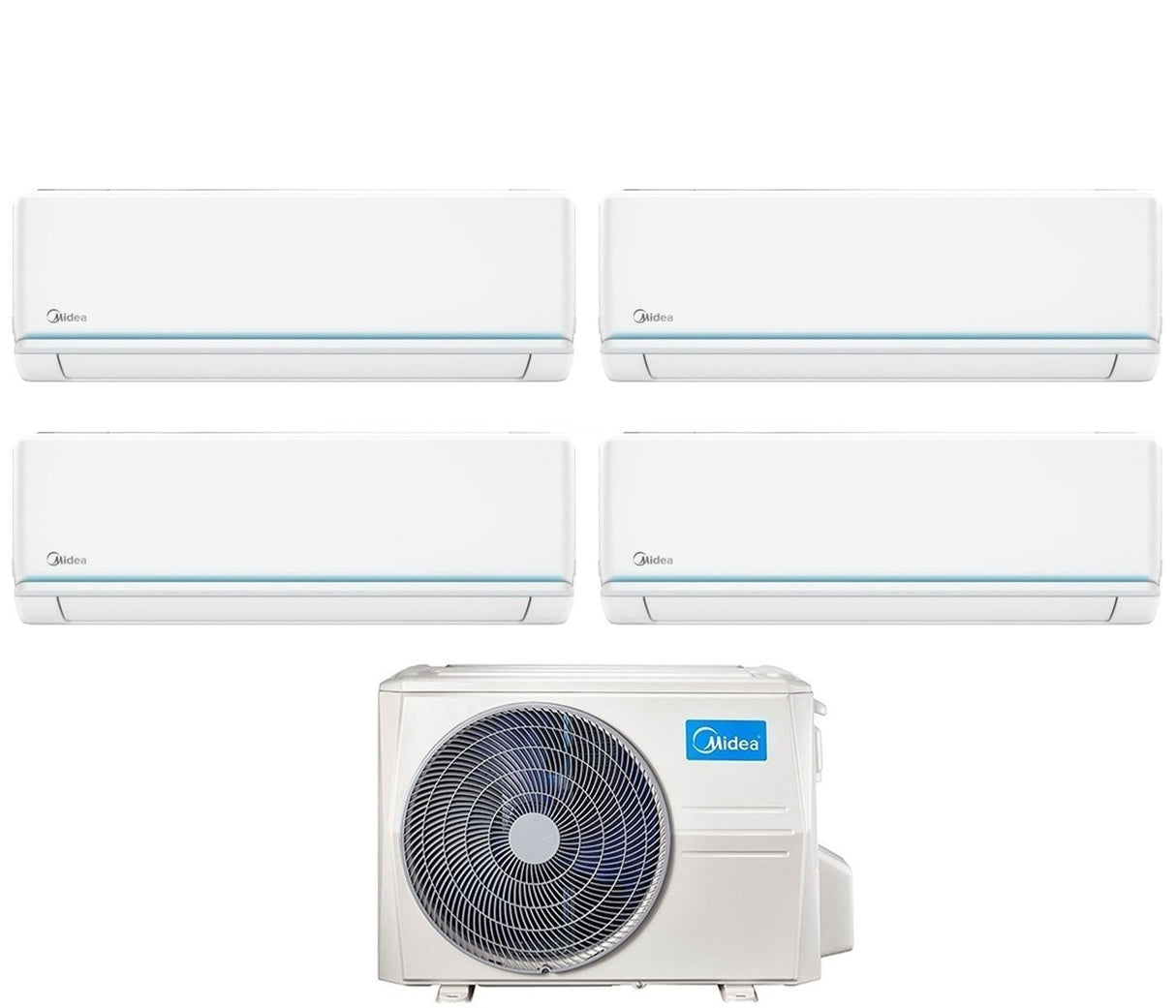 climatizzatore condizionatore midea quadri split inverter serie evolution 9_12_12_12 con m40b 36hfn8 r 32 wi fi optional 9000_12000_12000_12000