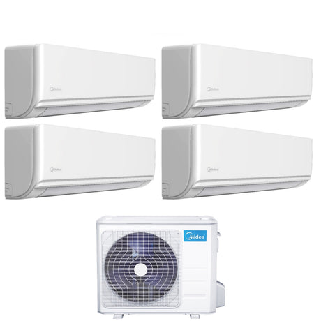 climatizzatore condizionatore midea quadri split inverter serie exclusive 9+9+9+12 con m4o 36fn8 q r 32 wi fi optional 9000+9000+9000+12000