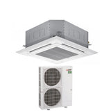climatizzatore condizionatore mitsubishi electric cassetta a 4 vie inverter pla ea 34000 btu pla zm100ea + puz m100yka monofase r 32 wi fi optional con griglia e comando inclusi