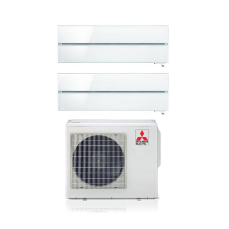 climatizzatore condizionatore mitsubishi electric dual split inverter serie kirigamine style msz ln 12_18 con mxz 3f68vf pearl white r 32 wi fi integrato colore bianco perla 12000_18000
