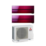 climatizzatore condizionatore mitsubishi electric dual split inverter serie kirigamine style msz ln 9_9 con mxz 2f33vf ruby red r 32 wi fi integrato colore rosso 9000_9000