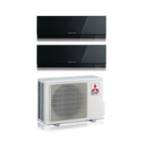 climatizzatore condizionatore mitsubishi electric dualsplit serie kirigamine zen ef 7_9 black nero con 2f42vf2 3 gasr 32 wi fi integrato 7000_9000 novita