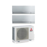 climatizzatore condizionatore mitsubishi electric dualsplit serie kirigamine zen ef 7_9 silver argento con 2f42vf2 3 gasr 32 wi fi integrato 7000_9000 novita