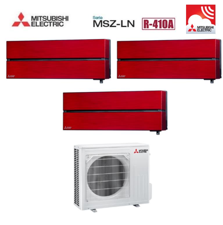 climatizzatore condizionatore mitsubishi electric trial split inverter serie kirigamine style 12_12_12 con mxz 3e68va ruby red wi fi r 410 12000_12000_12000 rosso new 2018