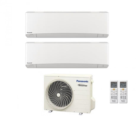 climatizzatore condizionatore panasonic dual split inverter etherea white 7000_12000 con cu 2e15sbe 7_12