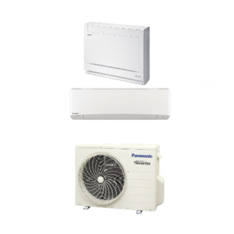 climatizzatore condizionatore panasonic dual split inverter serie etherea white 9000 btu _ console 12000 btu cs z35ufeaw con cu 2z50tbe r 32