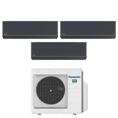 climatizzatore condizionatore panasonic trial split inverter serie etherea dark 9_9_12 con cu 3z52tbe r 32 wi fi integrato colore grigio grafite 9000_9000_12000