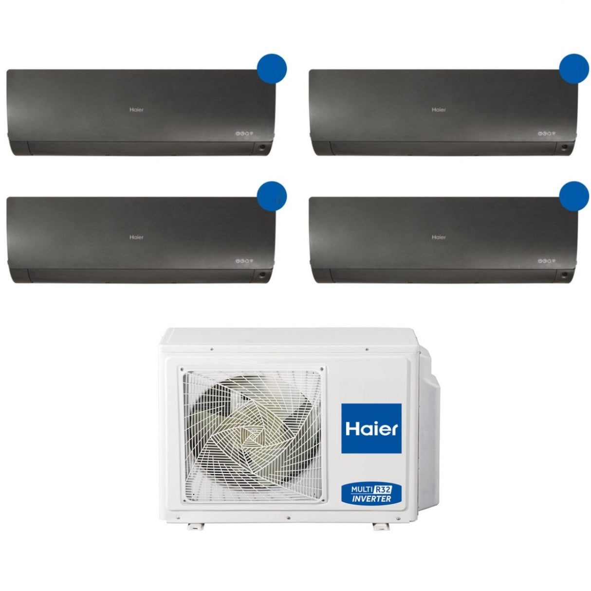 climatizzatore condizionatore quadri split inverter haier serie flexis black nero 7000_7000_7000_7000 btu con 4u85s2sr2fa wifi integrato r 32 7_7_7_7 novita