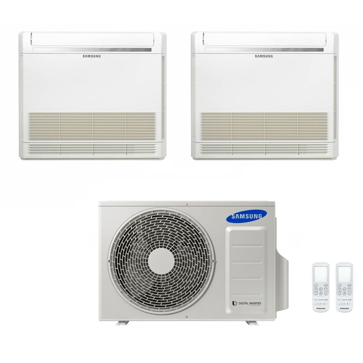 climatizzatore condizionatore samsung dual split console inverter 9_12 con aj040ncj r 32 wi fi optional 9000_12000 con comando wireless incluso novita 7356