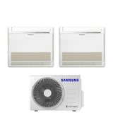 climatizzatore condizionatore samsung dual split console inverter 9_12 con aj050ncj r 32 wi fi optional 9000_12000 con comando wireless incluso novita