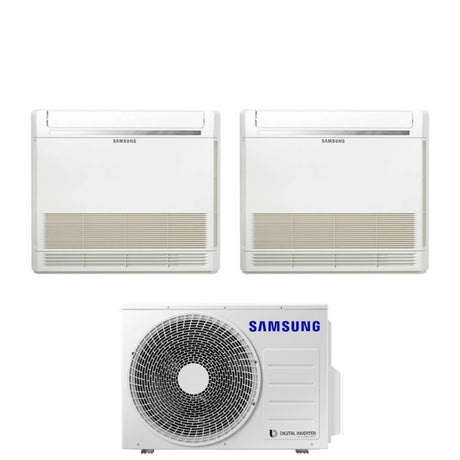 climatizzatore condizionatore samsung dual split console inverter 9_12 con aj050ncj r 32 wi fi optional 9000_12000 con comando wireless incluso novita