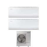 climatizzatore condizionatore samsung dual split inverter serie cebu 12_18 btu con aj100txj5kg eu r 32 wi fi integrato 12000_18000 novita