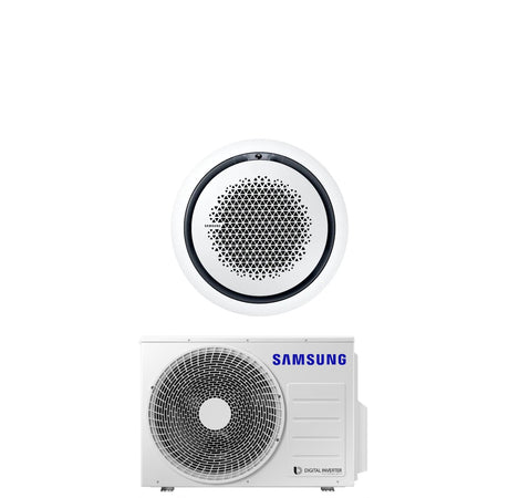 climatizzatore condizionatore samsung inverter cassetta 360 24000 btu ac071rn4pkg eu r 32 wi fi optional con comando a filo incluso vari pannelli disponibili