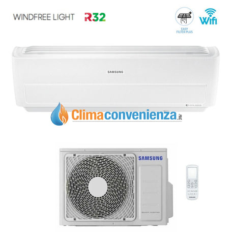 climatizzatore condizionatore samsung inverter serie windfree light 9000 btu ar09nxwxcw wi fi r 32 classe a__ new 2018