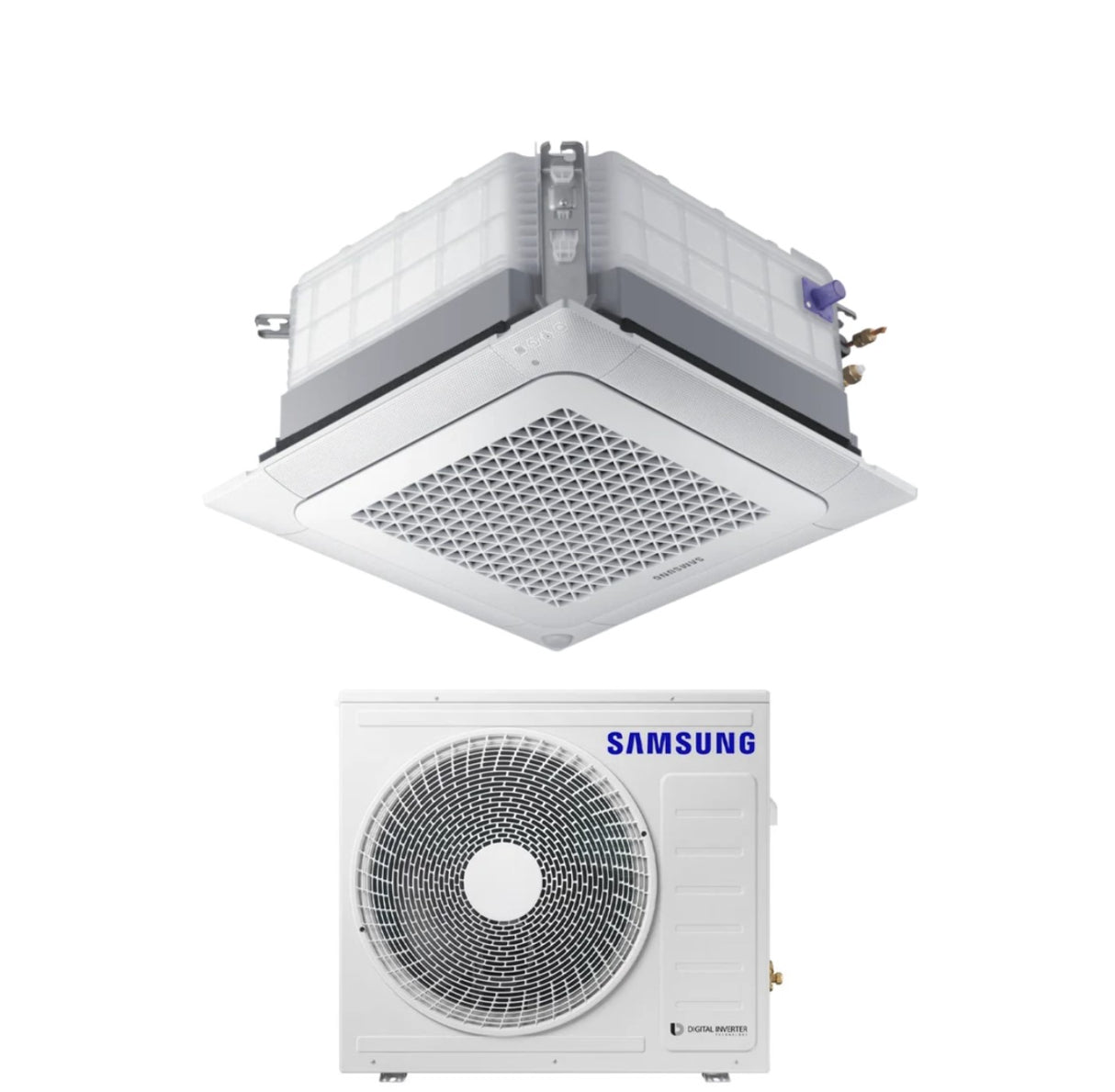 climatizzatore condizionatore samsung mini cassetta 4 vie windfree 24000 btu ac071rnndkg r 32 wi fi optional con telecomando wireless e pannello incluso