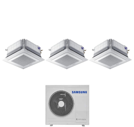 climatizzatore condizionatore samsung trial split inverter cassetta 4 vie mini windfree 18_18_18 con aj100txj5kg eu r 32 18000_18000_18000 wi fi optional con griglia inclusa